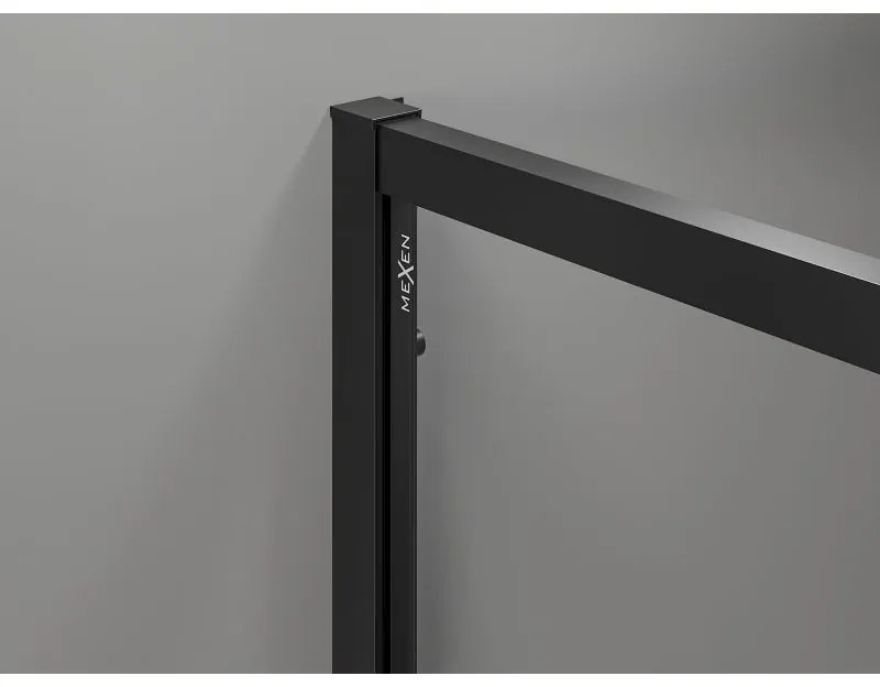 Mexen Exo, 2 szárnyú csúszó 200x200 cm, 6mm átlátszó üveg, fekete profil, 8152-200-000-70-00