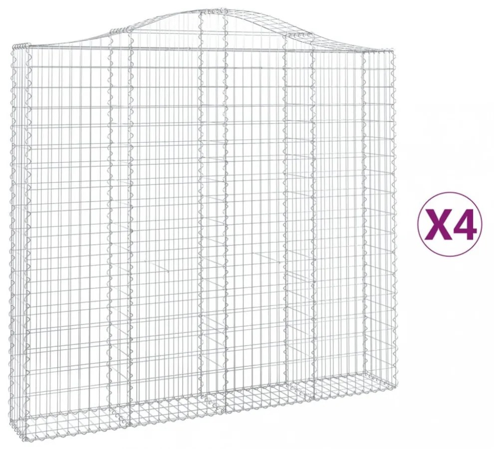 4 db íves horganyzott vas gabion kosár 200x30x180/200 cm
