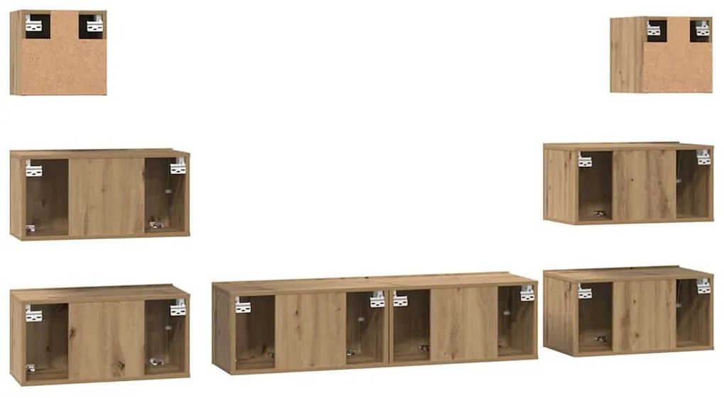TV szekrény garnitúra 8 pcs kézműves tölgy 60 x 30 x 30 cm