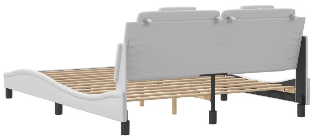 fehér műbőr ágykeret Viana matrac nélkül 160x200 cm