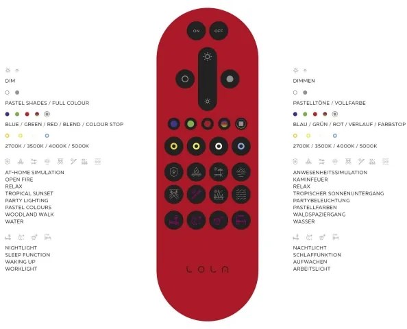 Leuchten Direkt 11991-55-LED RGB Dimmelhető asztali lámpa SWING LED/9,5W/230V + távirányító