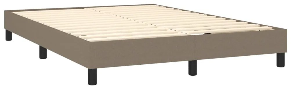 tópszínű szövet rugós és LED-es ágy matraccal 140x200 cm