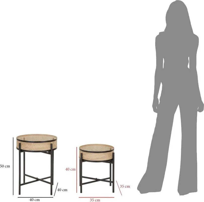 Kerek tárolóasztal szett 2 db-os ø 40 cm Fuji – Mauro Ferretti