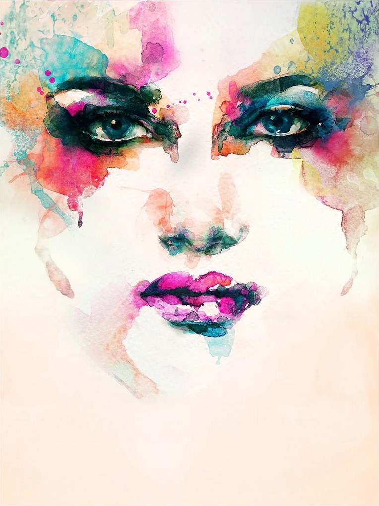 Fotótapéta Akvarell Portré Absztrakt Érzelmek 184x254 Fali +ragasztó