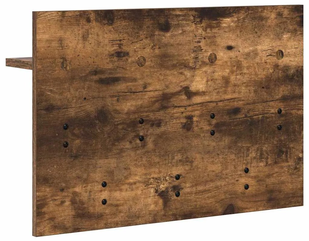 Fali Kabáthorog polcokkal Füstölt tölgy 60 x 40 x 12 cm Faanyag