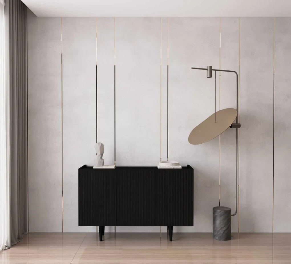 Capella komód, fekete, 120 cm
