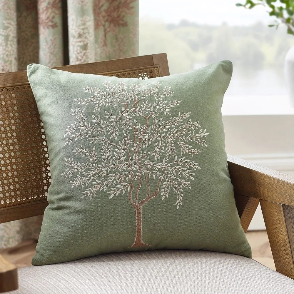 Pamut díszpárna 45x45 cm Woodland Trees Embroidered – Catherine Lansfield