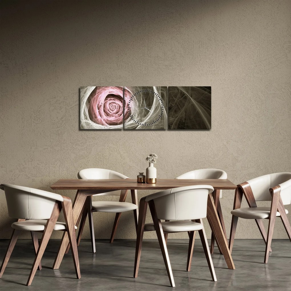 Kép - Absztrakt rózsa világos rózsaszín (órával) (90x30 cm)