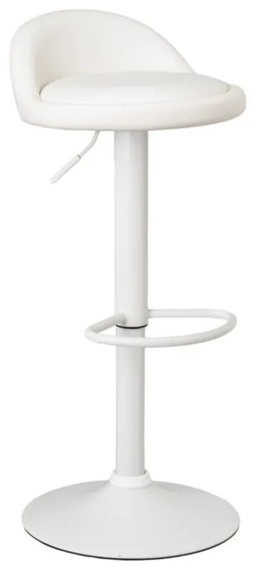 Fehér bőr utánzat állítható magasságú bárszék szett 2 db-os (ülésmagasság 72 cm) – Casa Selección