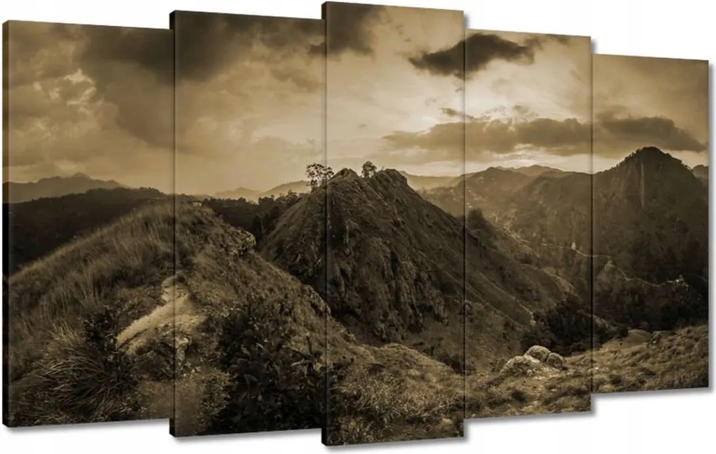 Festmények 100x60 Barna tájkép Tájkép