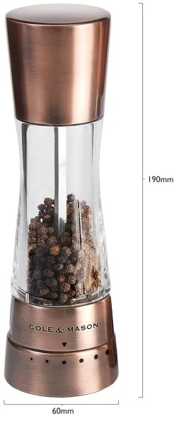 Cole&Mason DERWENT 2 db-os só- és borsőrlő készlet, 19 cm, réz