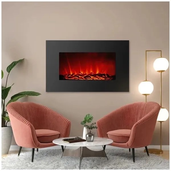 LED Fali elektromos kandalló fűtéssel LED/2000W/230V 56x88 cm