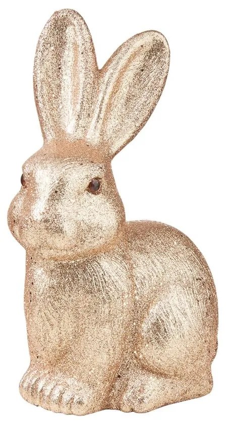 EASTER csillámló dekor nyúl, pezsgőszín 22 cm