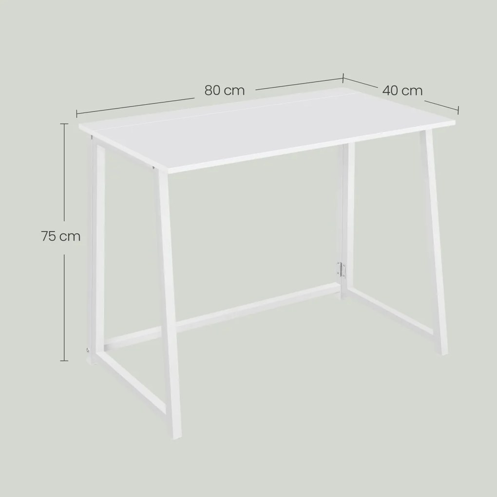 Dolgozószobai szett – összecsukható íróasztal ZARIMO 80×40 cm fehér + irodai szék AVOLA VELVET szürke