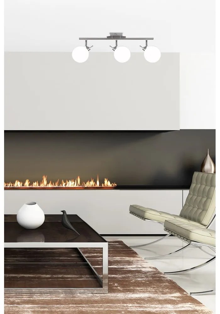 Ezüstszínű mennyezeti lámpa üveg búrával 12x62 cm Ghost – Candellux Lighting