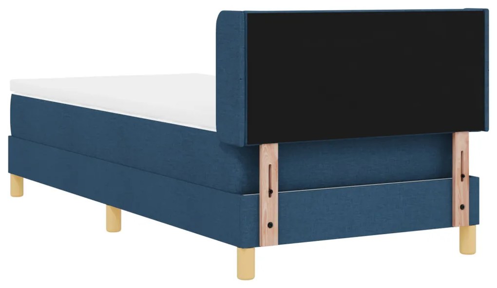 Boxspring ágy matraccal, kék színben, 100 x 200 cm, szövet