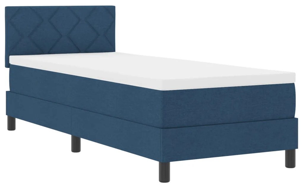 Boxspring Ágy Matraccal &amp; LED Kék 80x200 cm Szövet