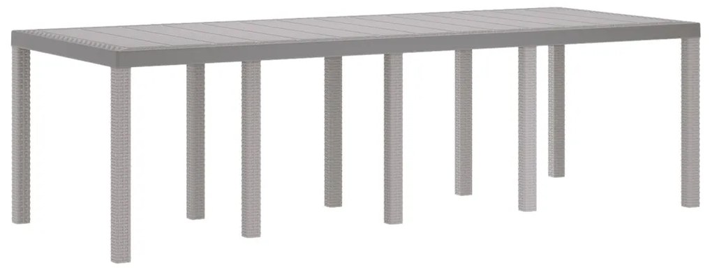 9 Részes Kert Étkező Szett párnákkal Fehér Poly Rattan