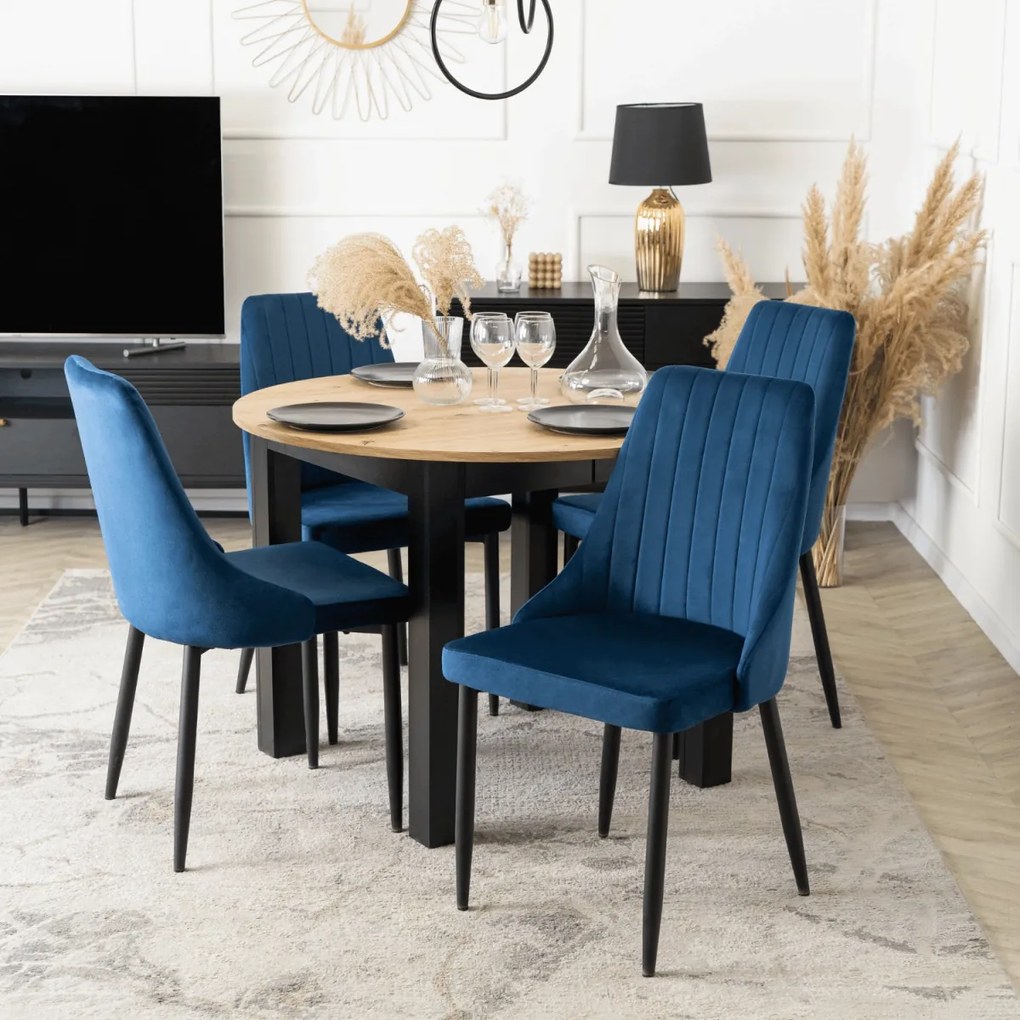 Szék sötétkék bársony kivitelben. BARI