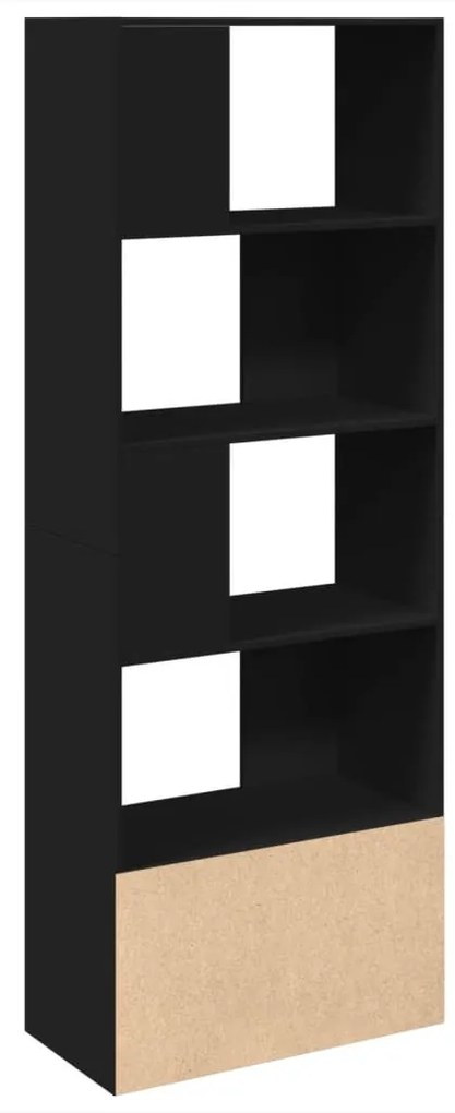 fekete szerelt fa könyvszekrény 70 x 36 x 189 cm