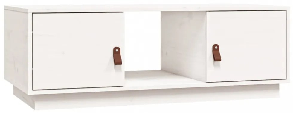 fehér tömör fenyőfa dohányzóasztal 100x50x35 cm