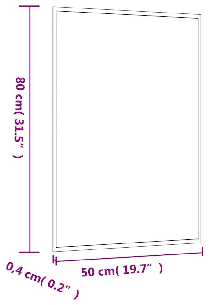 téglalap alakú üveg falitükör 50 x 80 cm