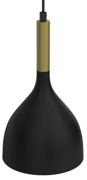 Csillár zsinóron NOAK 2xE27/15W/230V fekete/arany