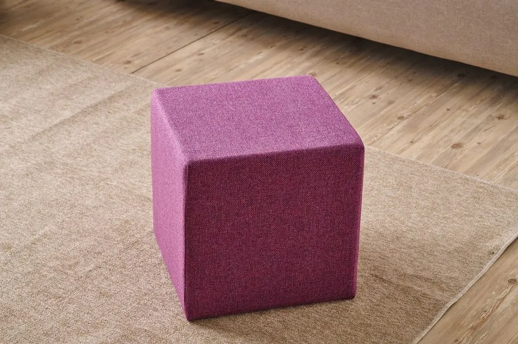 Puff, szögletes, szövet, lila