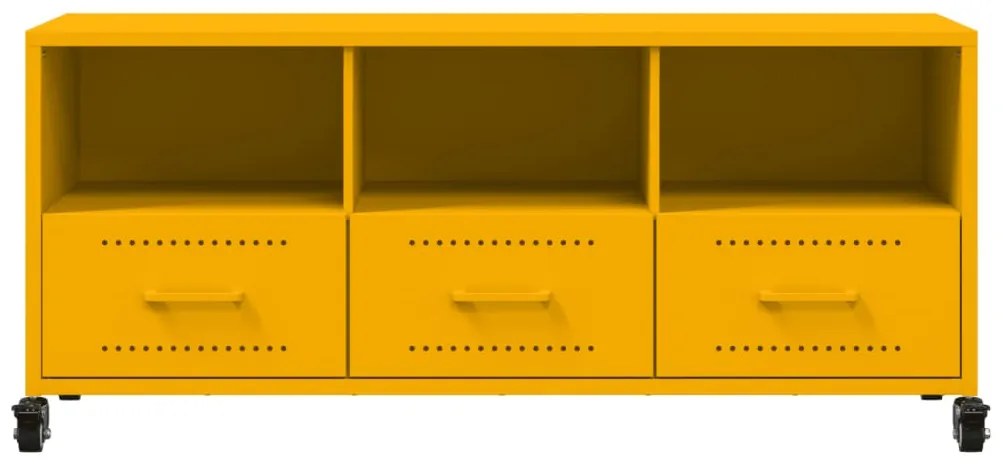 mustársárga acél TV-szekrény 100,5 x 39 x 43,5 cm