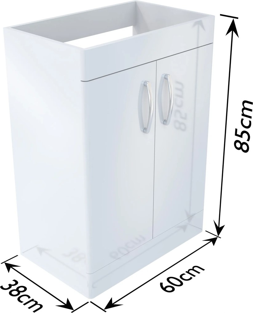 Mosdó alatti állószekrény 60 fehér festett magasfényű Omeble