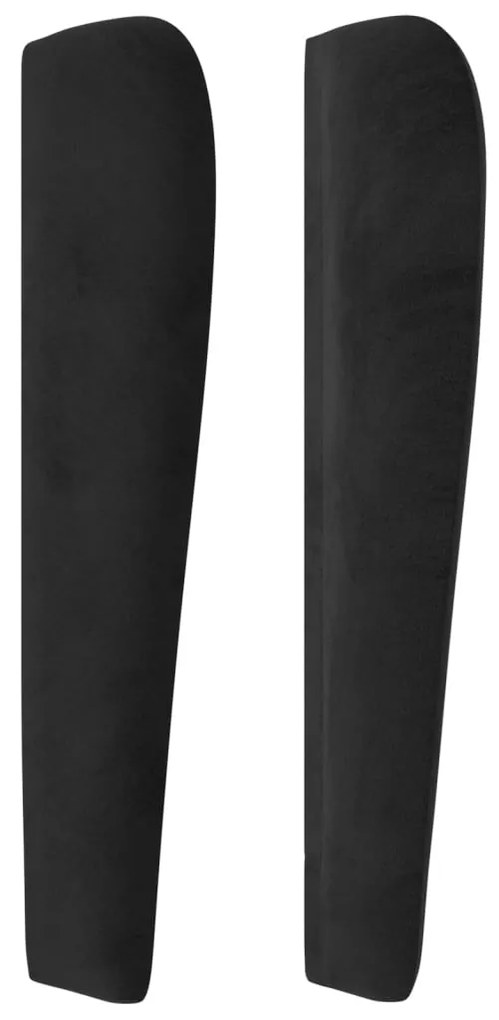 fekete bársony fejtámla szárnyakkal 163 x 23 x 118/128 cm