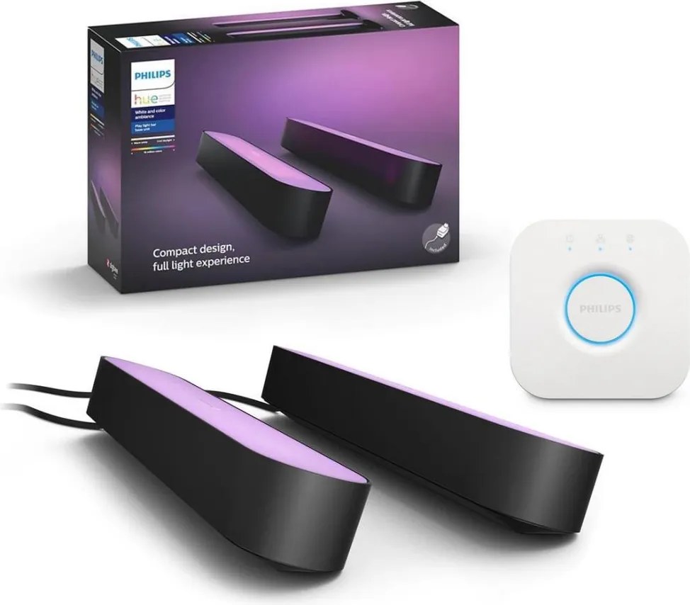 Philips - 2 darabos LED RGB dimmelhető asztali lámpa szett Hue PLAY WACA 6W/230V + Hue Bridge