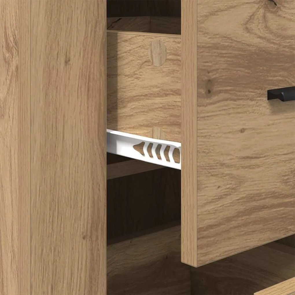 Széf fiókkal kézműves tölgy 40 x 33 x 70 cm Faanyag