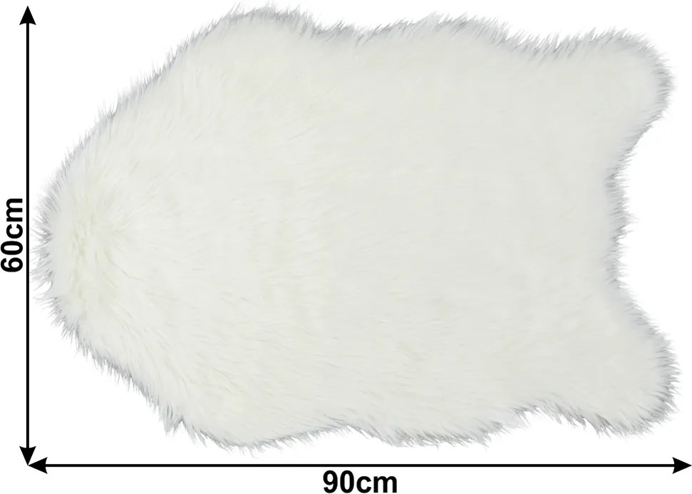 Műszőrme, fehér, 60x90, EBONY TYP 1
