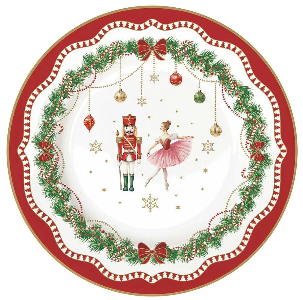 Karácsonyi porcelán desszertes tányér 4 db szett díszdobozban Magie de Noel