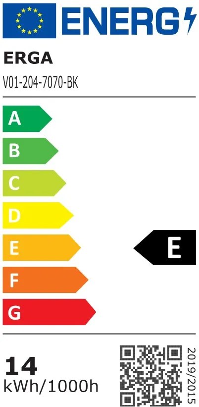 Erga Charlotte, kerek LED tükör 70cm, fekete fém keret, 1610 lm, 6500K, első oldalsó világítás, ERG-V01-204-7070-BK