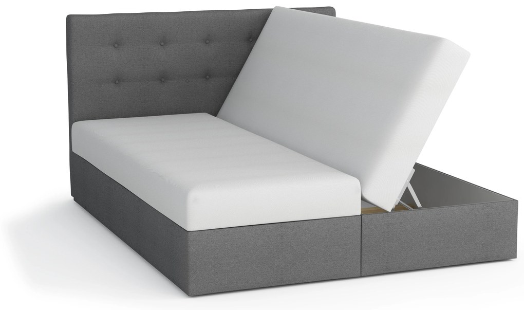 Franciaágy Boxspring 140 cm Lilac Comfort (minta + fehér) (matraccal és tárolóhellyel). 1056072