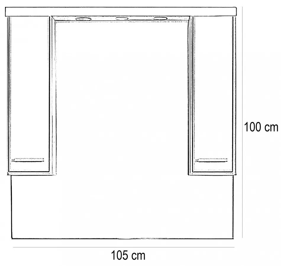 Nerva 105 cm-es tükrös felsőszekrény, Sonoma tölgy