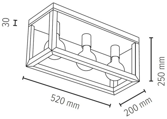 Spot-Light 9154374 - KAGO mennyezeti lámpa 3xE27/60W/230V matt tölgy
