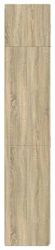sonoma tölgy színű szerelt fa tárolószekrény 80 x 42,5 x 225 cm