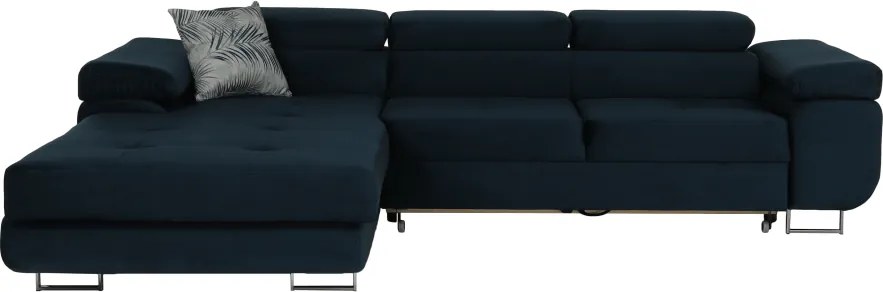 Sarokülőgarnitúra, kék, balos kivitel, AMARETA