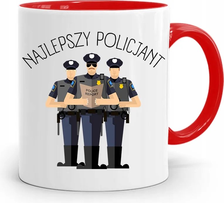 Piros Bögre Ajándék A Legjobb Rendőrnek fényképes nyomtatással