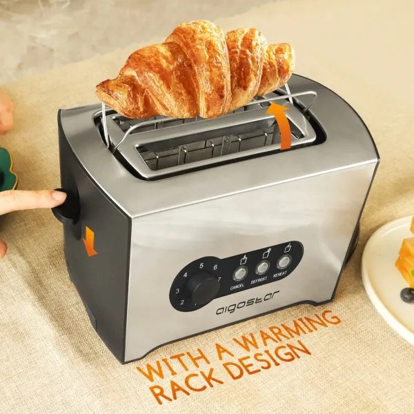 Aigostar - Kenyérpirító két lyukkal 900W/230V króm