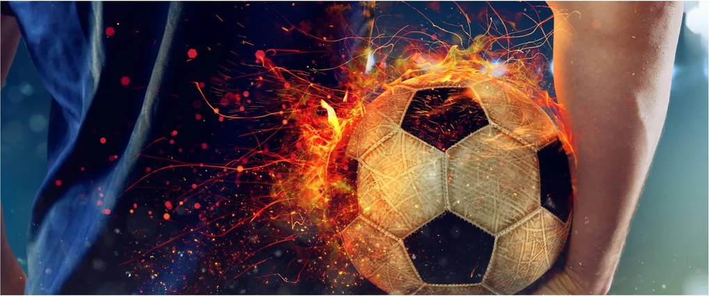 Kép - Futball-labda a tűzben (120x50 cm)