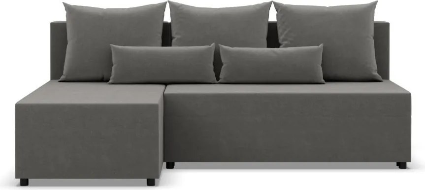 Nobu sarokkanapé, bársony, univerzális oldal, világosszürke