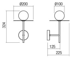 Redo 01-2725 - Fali lámpa PLATO 1xG9/10W/230V arany