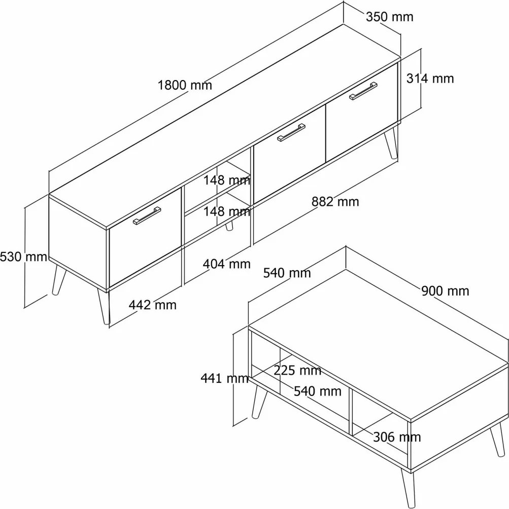 Nappali bútorszett, 180 cm – TR389MZA2130