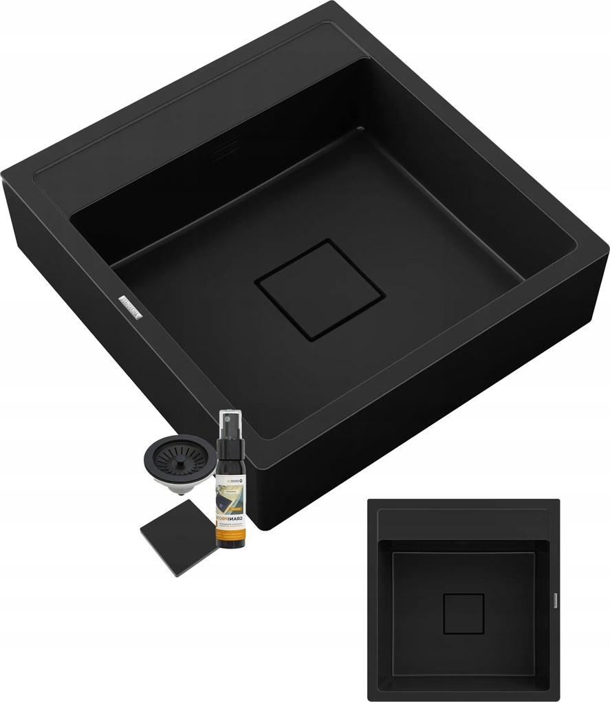 Egymedencés Mosogató Gránit Skandináv Fekete Farmer Tavo Szifon