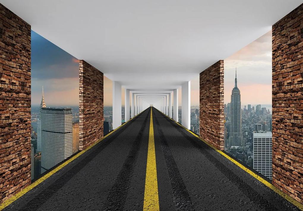 Fotótapéta - 3D-s utak, New York (254x184 cm)