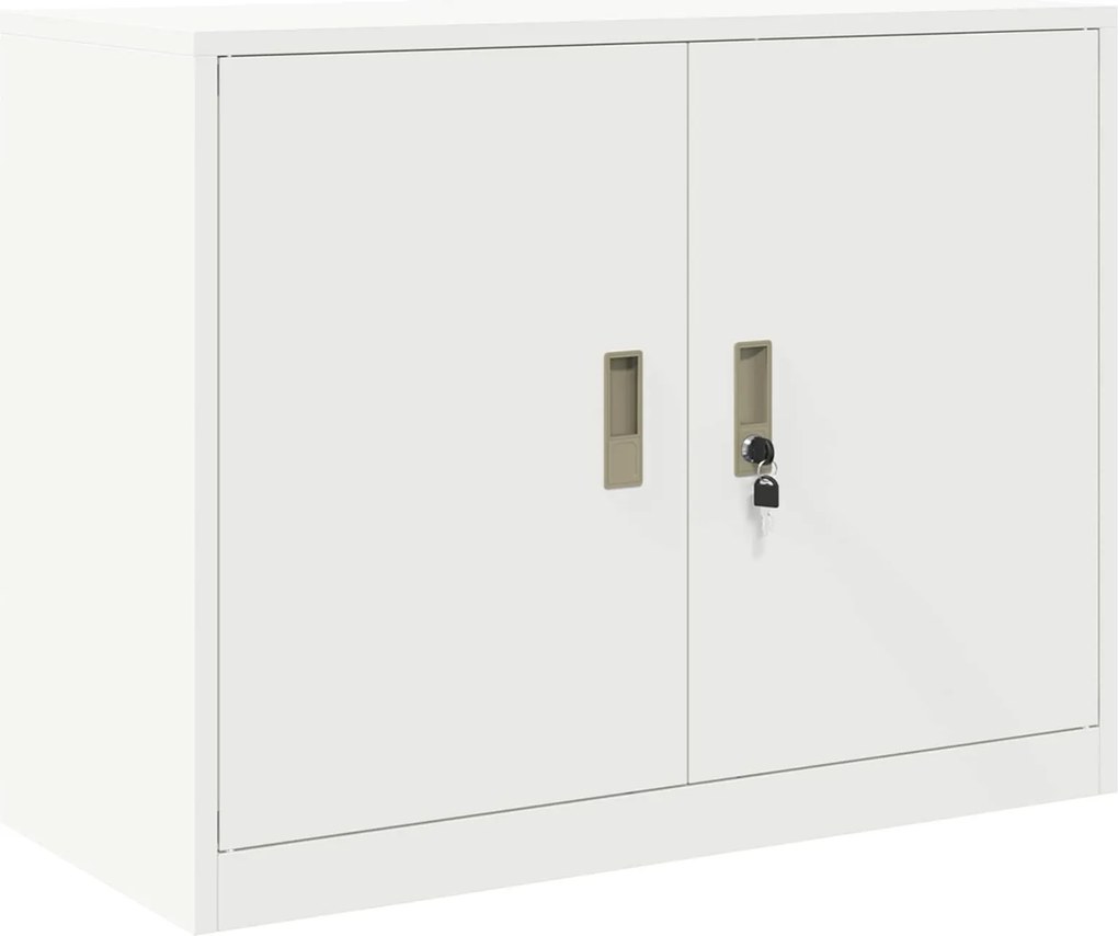 vidaXL Tárolószekrény Fehér 90 x 40 x 70 cm Acél
